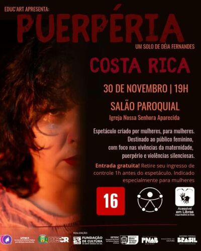 Imagem da notícia Espetáculo “Puerpéria” terá apresentação gratuita no domingo (30), em Costa Rica